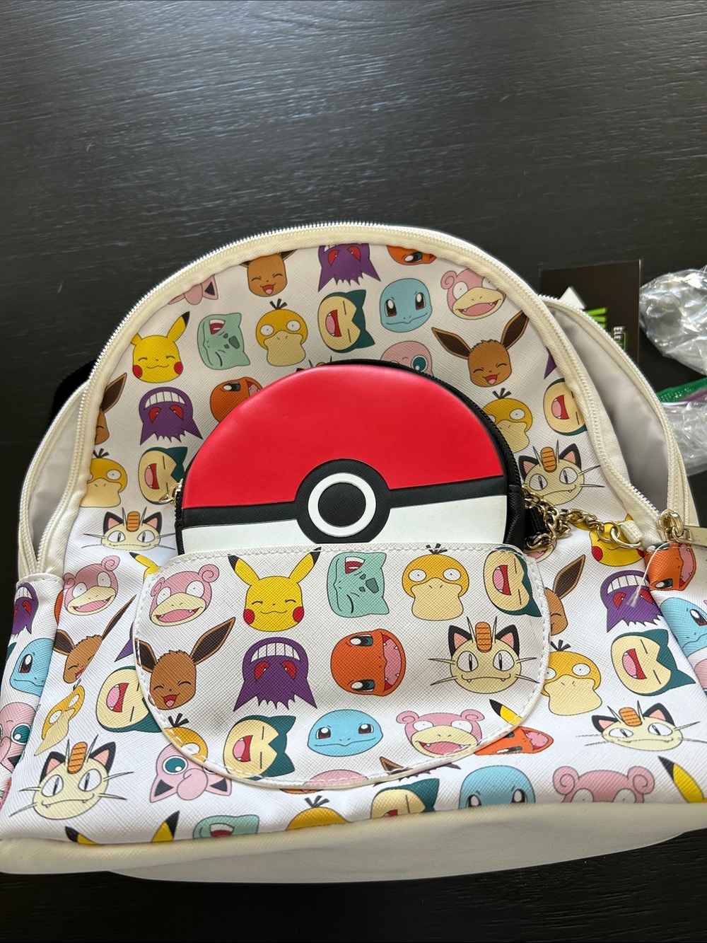 Pokemon Mini Backpack with Multicolor Character Print and Red Pokeball Pocket